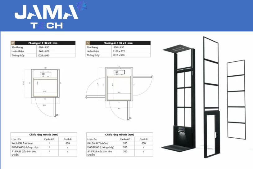 Kích thước hố thang máy gia đình: Tiêu chuẩn và bản vẽ 7 Kích thước hố thang máy gia đình